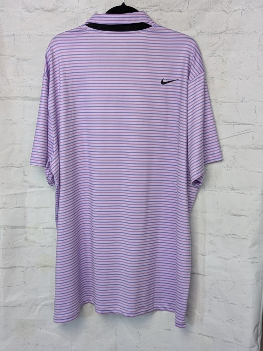 Nike Men's Dri-FIT Striped Golf Polo Shirt Lavender Lilac XXL EUC - Picture 4 of 5
